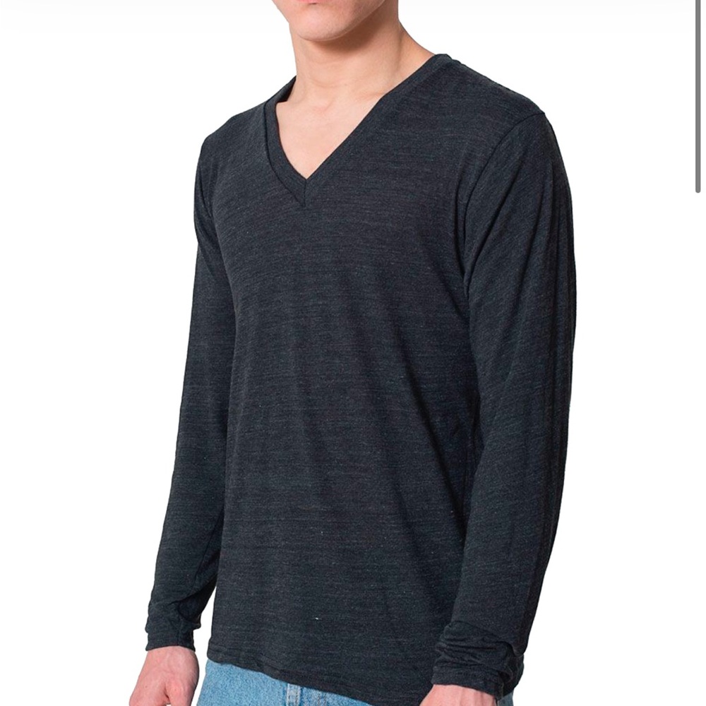 NWT American Apparel Tri-Blend Long Sleeve V-Neck Shirt Mens XXS Women’s